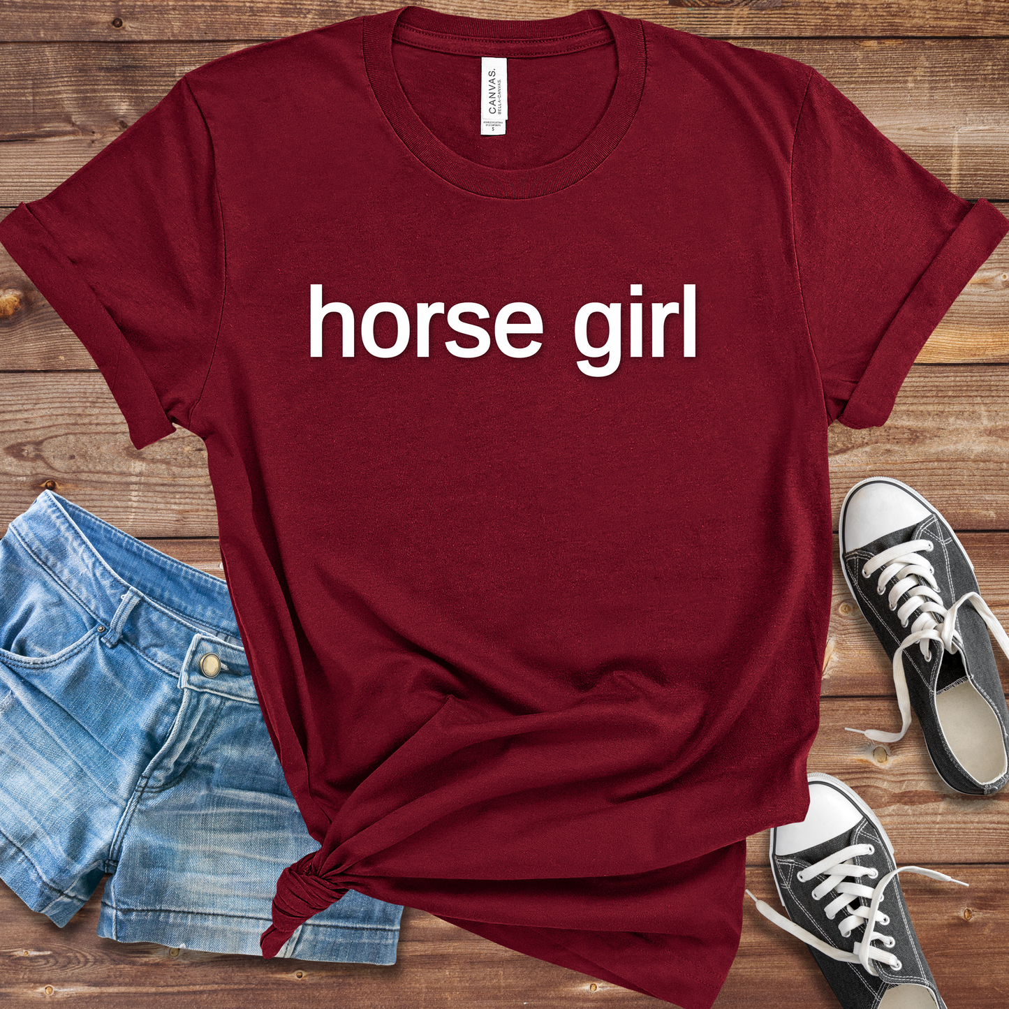 Maroon Horse girl graphic tee equestrian shirt from Saddle Up Boutique