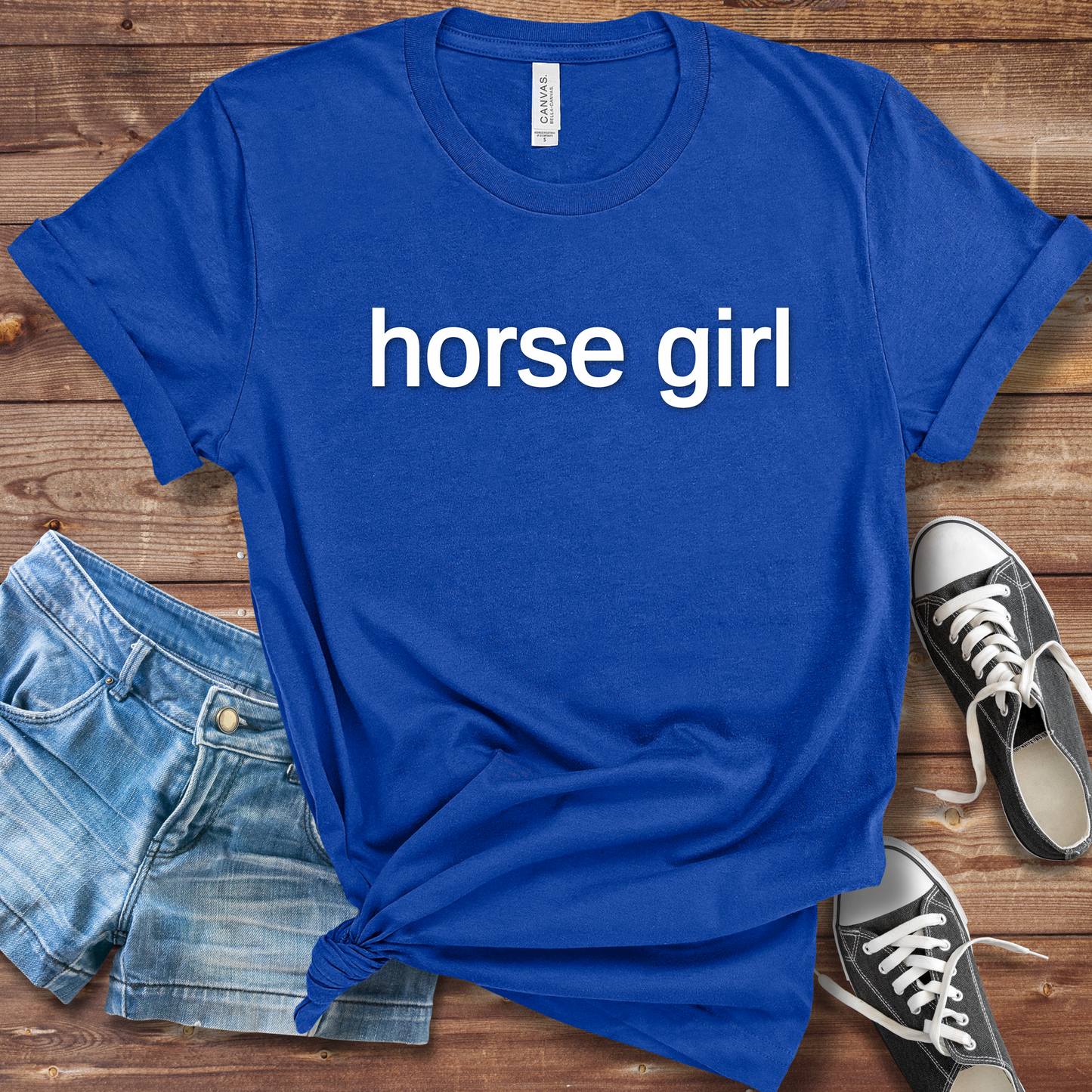 ROyal blue Horse girl graphic tee equestrian shirt from Saddle Up Boutique