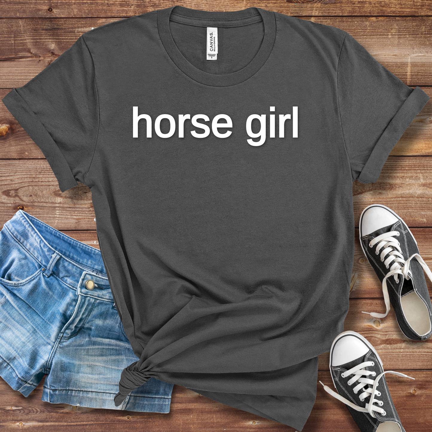 Grey Horse girl graphic tee equestrian shirt from Saddle Up Boutique
